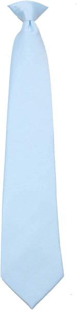 Mens Solid Color Clip On Easy to Remove Clip Necktie Ties